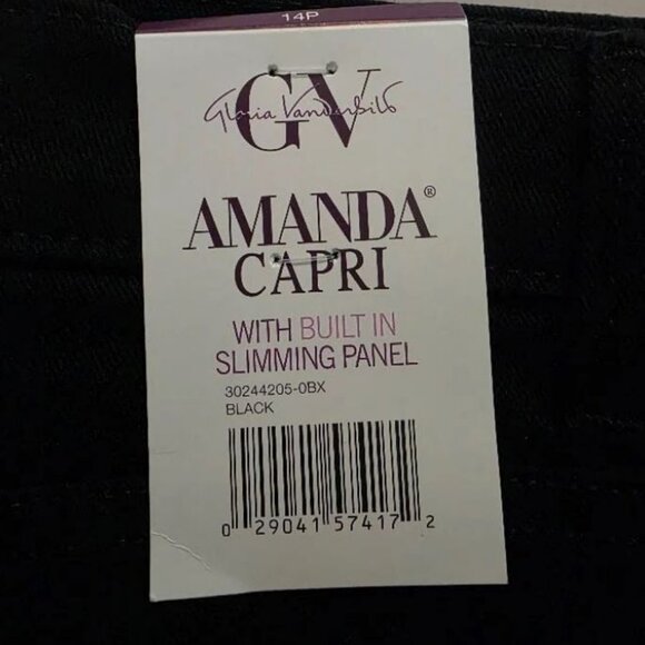 Petite Gloria Vanderbilt Amanda Stretch Straight-Fit C ... Color: Black Size: 14 - Picture 5 of 5